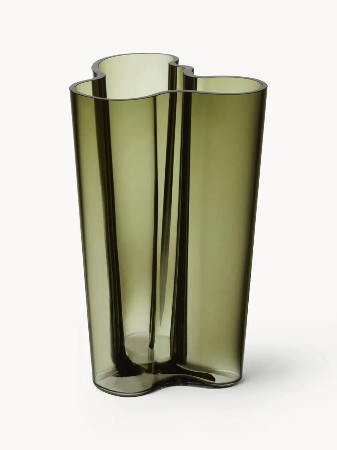 Fashion iittala Vase en verre soufflé bouche Aalto, haut. 25 cm Vert, transparent