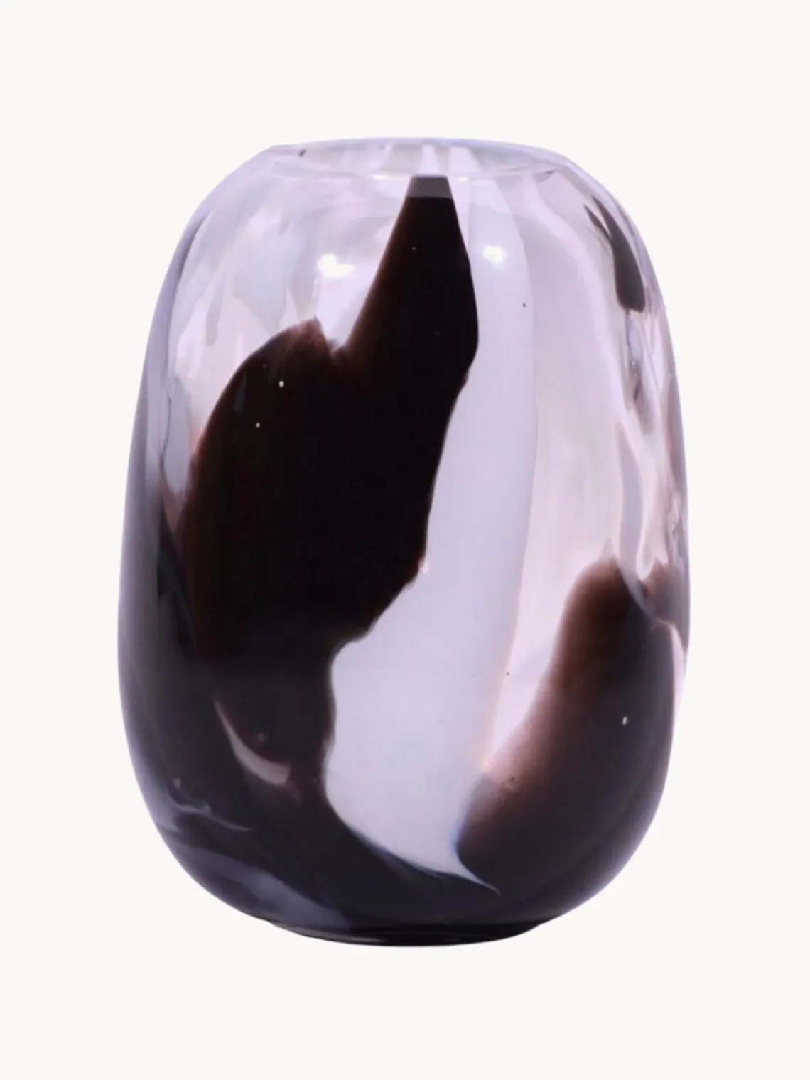 Clearance ANNA VON LIPA Vase en verre soufflé bouche Meadows, haut. 14 cm Tons rose pâle et prune