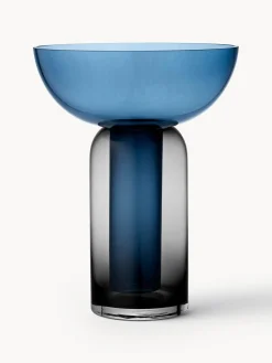 Online AYTM Vase en verre soufflé bouche Torus, haut. 33 cm Bleu, gris foncé, transparent