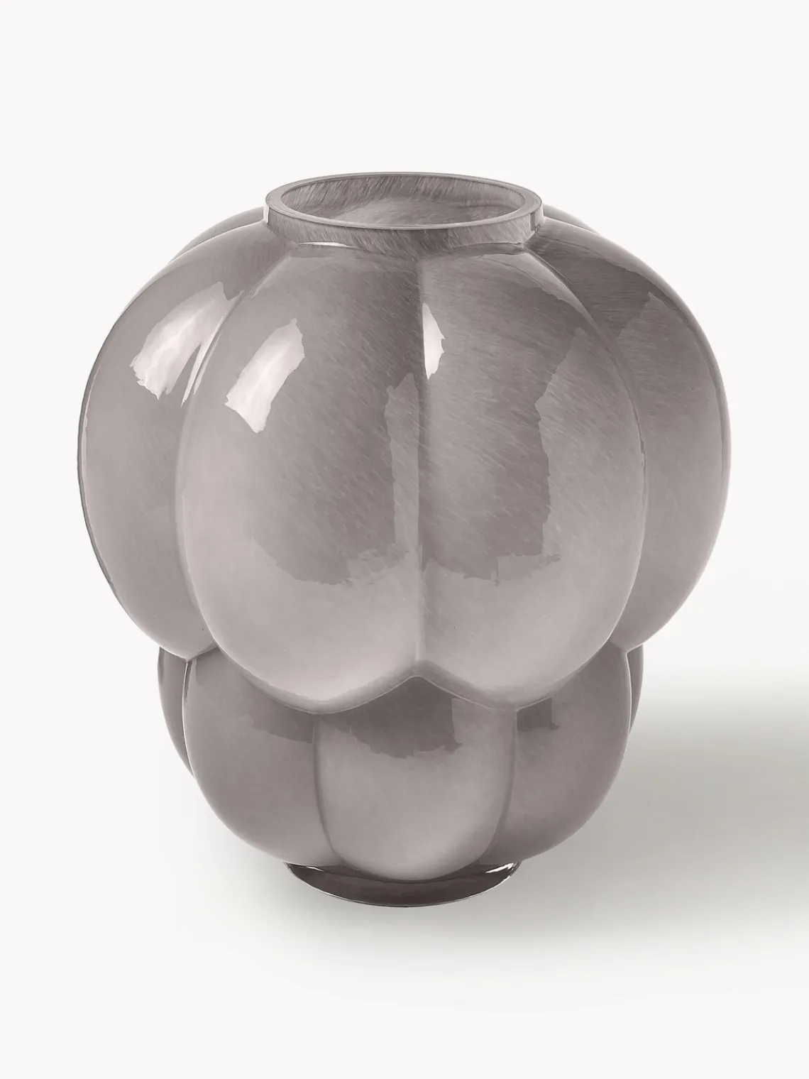 Clearance AYTM Vase en verre soufflé bouche Uva, haut. 35 cm Gris clair, haute brillance