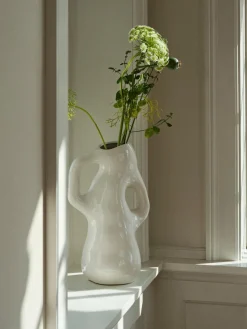 Hot Broste Copenhagen Vase fait main Isolde, haut. 35 cm Blanc, haute brillance