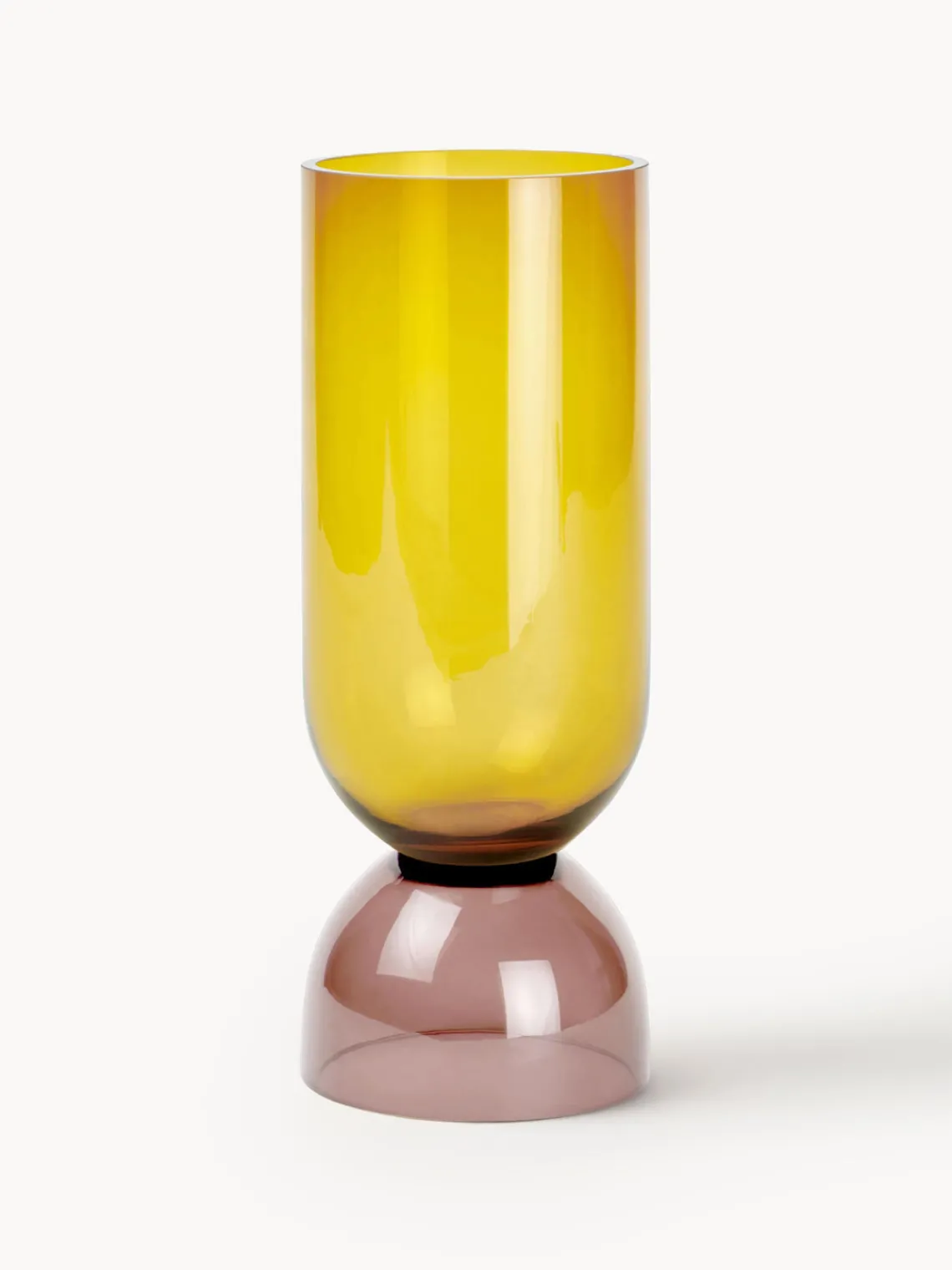 Sale LAMBERT Vase fait main Vasari, haut. 32 cm Jaune soleil, rouge rouille, transparent