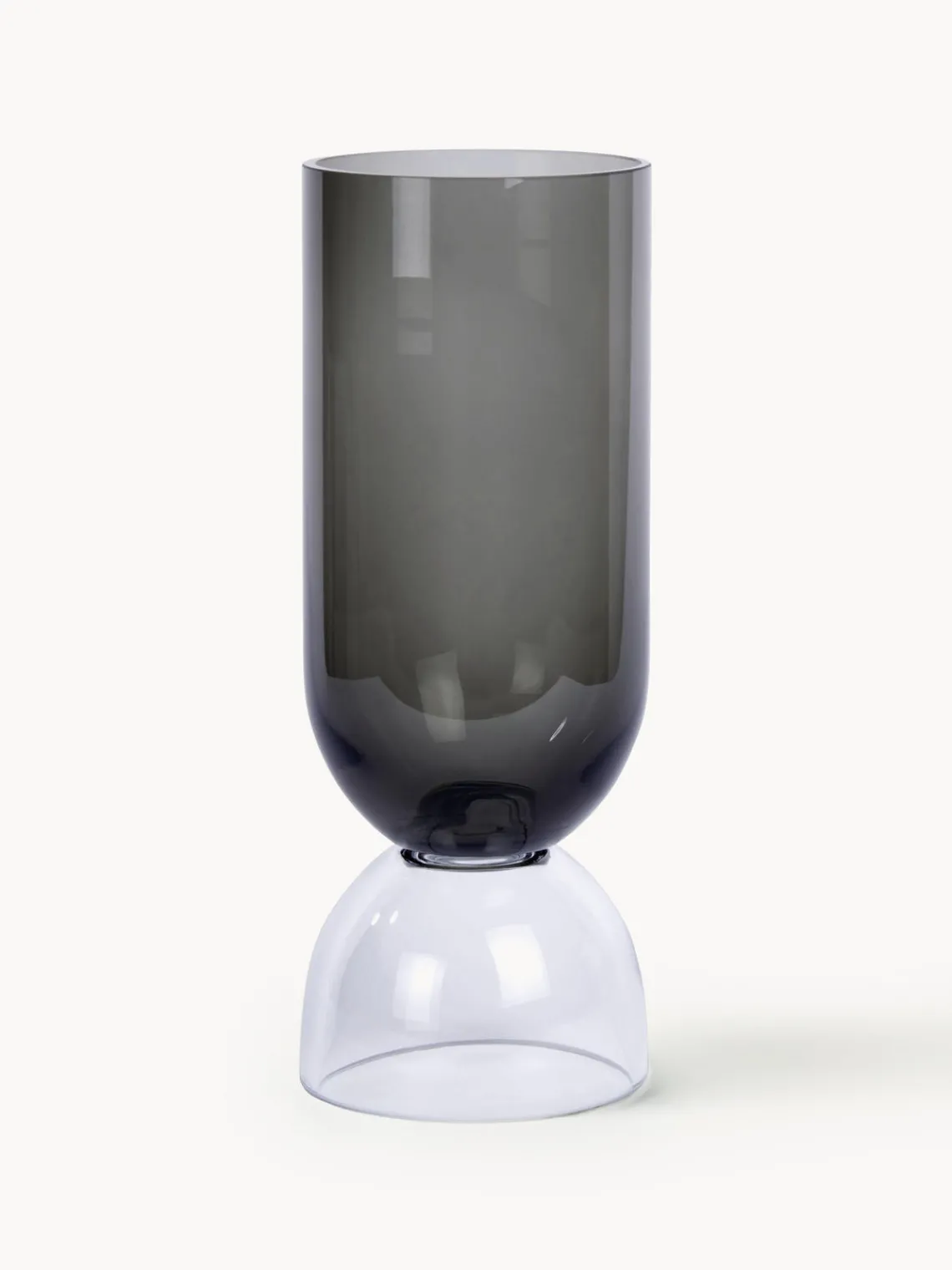 Fashion LAMBERT Vase fait main Vasari, haut. 32 cm Gris, transparent