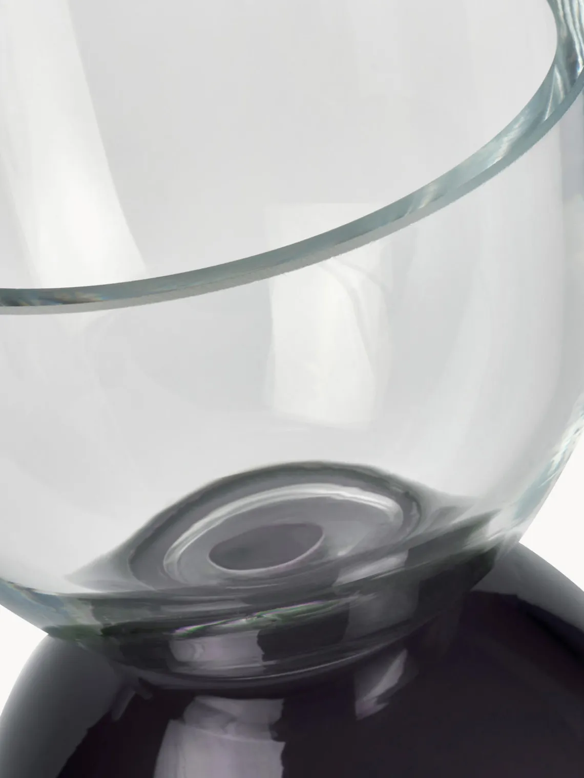 Fashion LAMBERT Vase fait main Vasari, haut. 32 cm Gris, transparent