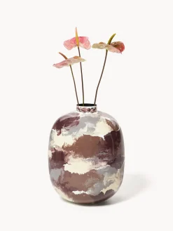 Fashion Broste Copenhagen Vase peint à la main Thyra, haut. 50 cm Blanc crème, terracotta, lilas, lie de vin
