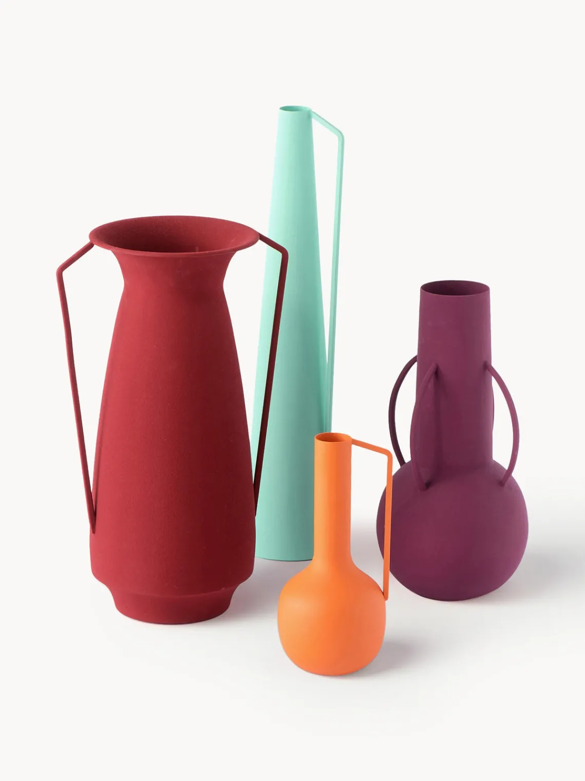 Clearance Pols Potten Vases design Roman, 4 pièces Orange, vert menthe, rouge rouille, aubergine