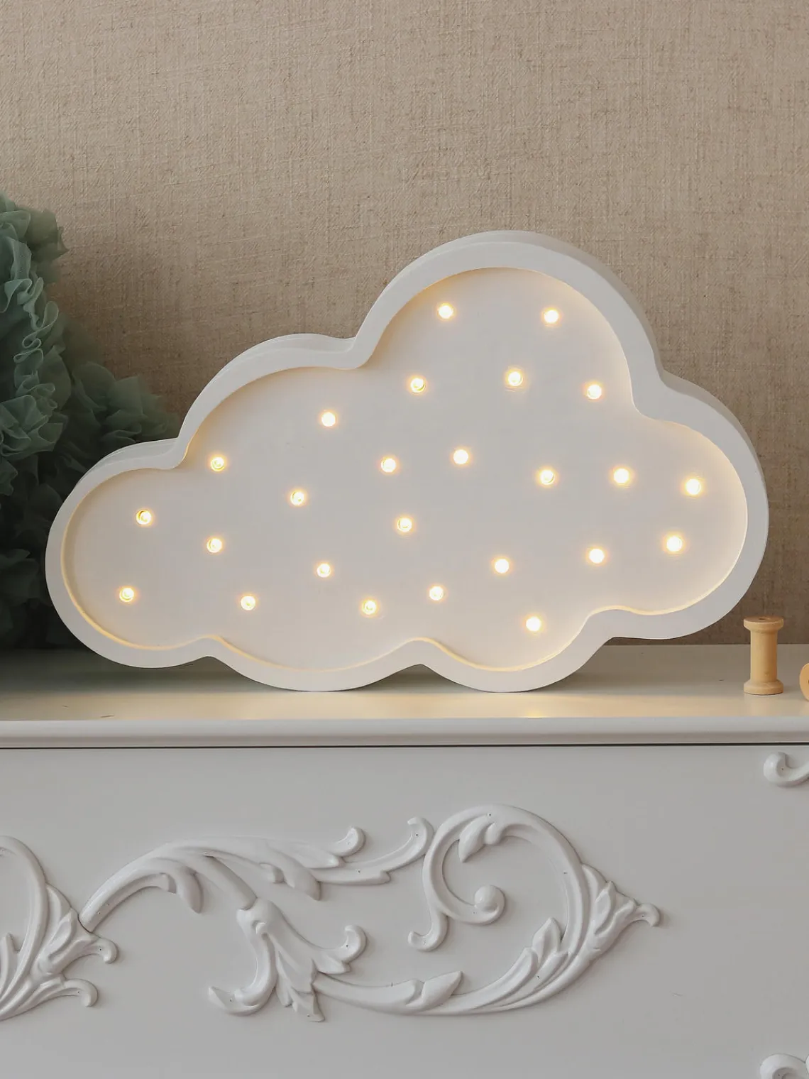 Clearance Little Lights Veilleuse LED faite main avec minuterie et télécommande Cloud, intensité lumineuse variable