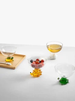 Clearance ICHENDORF Verre à cocktail artisanal Animal Farm Transparent, vert clair