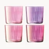 Sale Lsa International Verre à eau en verre strié soufflé bouche Gems, 4 élém.