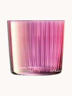 Sale Lsa International Verre à eau en verre strié soufflé bouche Gems, 4 élém.