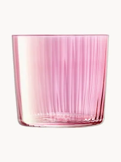 Sale Lsa International Verre à eau en verre strié soufflé bouche Gems, 4 élém.
