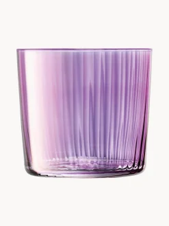 Sale Lsa International Verre à eau en verre strié soufflé bouche Gems, 4 élém.