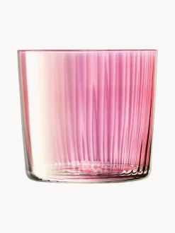 Sale Lsa International Verre à eau en verre strié soufflé bouche Gems, 4 élém.