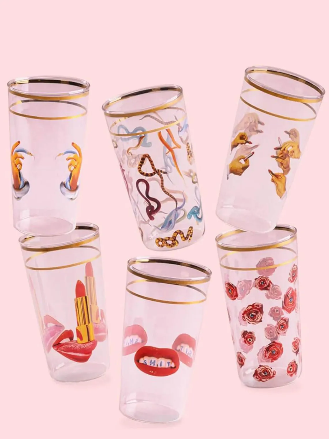 Hot SELETTI Verre à eau Roses