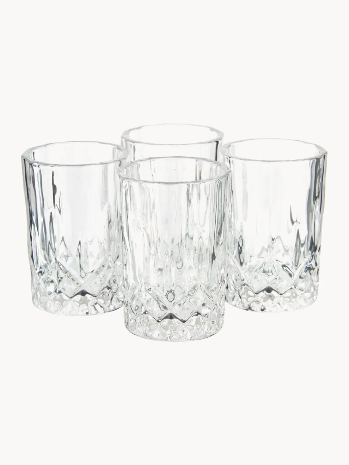 Fashion Aida Verre à liqueur à motifs embossés Harvey, 4 pièces