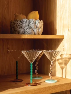 Fashion &k Amsterdam Verres à cocktail Curve, 2 pièces Transparent, violet, vert clair