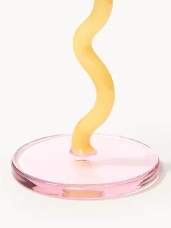 Discount &k Amsterdam Verres à cocktail Curve, 2 pièces Transparent, rose pâle, jaune soleil