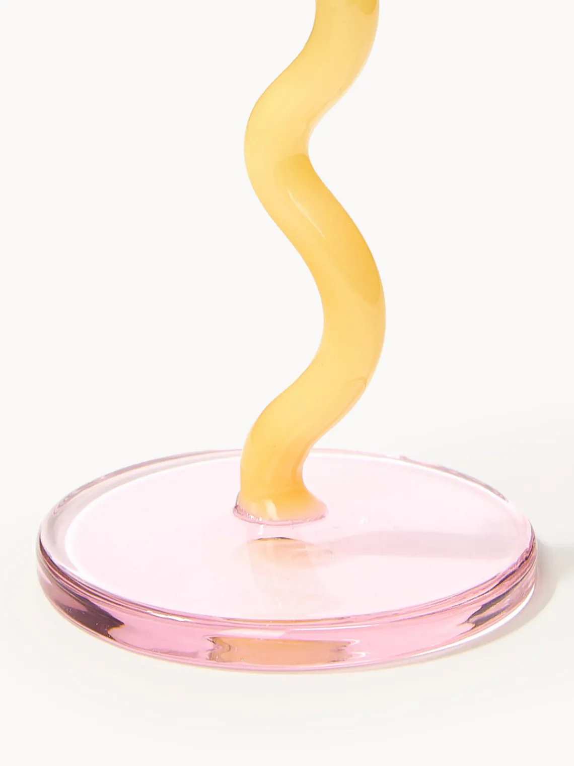 Discount &k Amsterdam Verres à cocktail Curve, 2 pièces Transparent, rose pâle, jaune soleil
