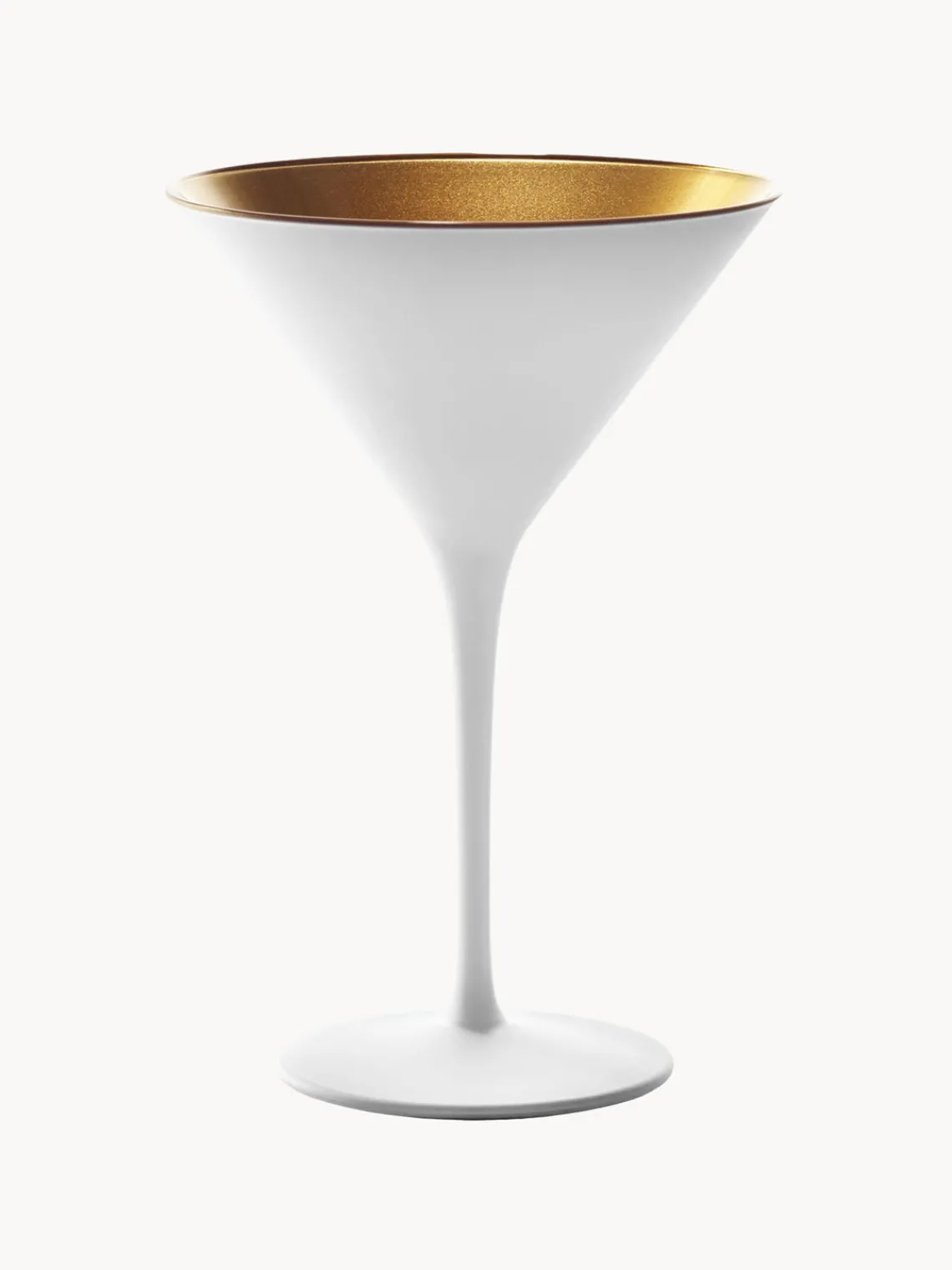 New Stölzle Lausitz Verres à cocktail en cristal mat Elements, 6 pièces Blanc, doré