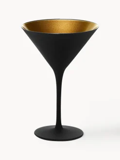 Best Stölzle Lausitz Verres à cocktail en cristal mat Elements, 6 pièces Noir, doré