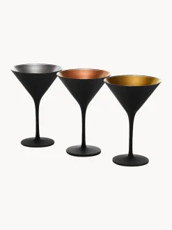 Best Stölzle Lausitz Verres à cocktail en cristal mat Elements, 6 pièces Noir, doré