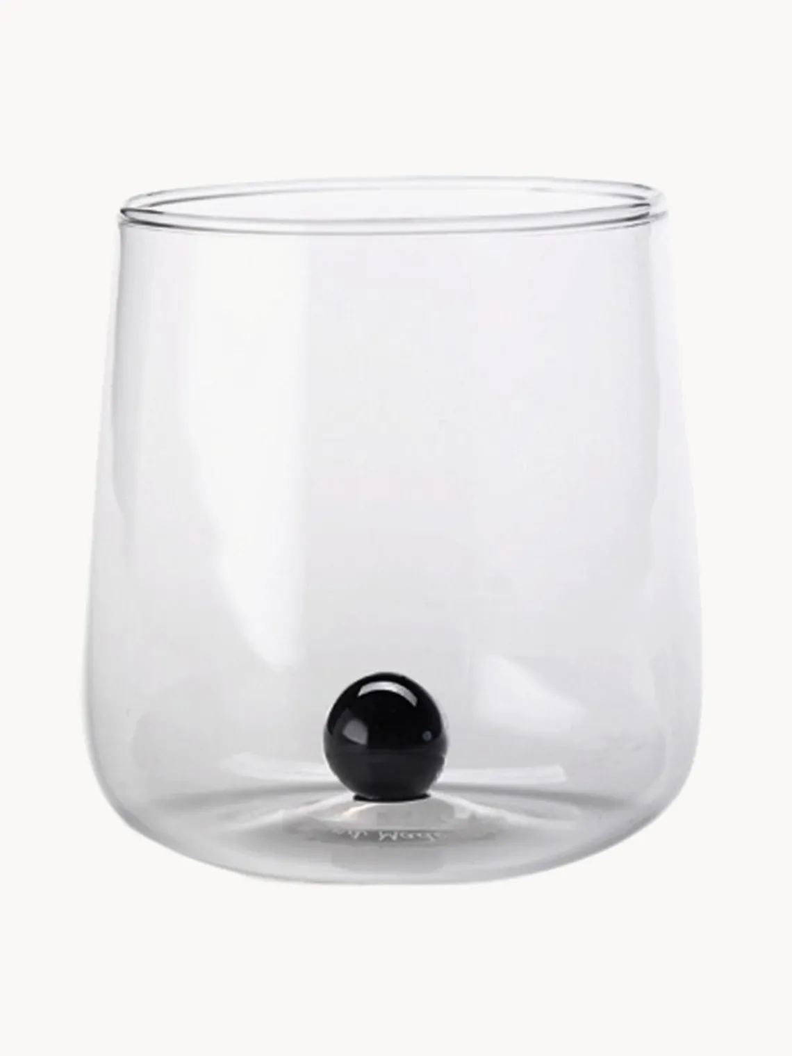 Discount zafferano Verres à eau artisanaux Bilia, 6 pièces Transparent, noir