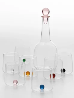 Discount zafferano Verres à eau artisanaux Bilia, 6 pièces Transparent, noir