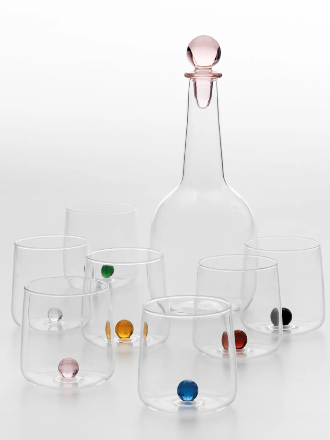 Discount zafferano Verres à eau artisanaux Bilia, 6 pièces Transparent, noir