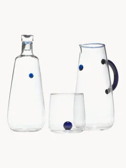 Hot zafferano Verres à eau artisanaux Bilia, 6 pièces Transparent, bleu foncé