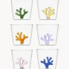 Clearance ICHENDORF Verres à eau artisanaux Coral Reef, 6 élém.