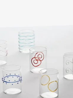 Clearance ICHENDORF Verres à eau artisanaux Deco' Arlecchino, 6 élém.
