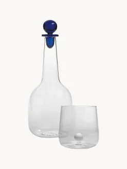 Hot zafferano Verres à eau artisanaux en verre borosilicate Bilia, 6 pièces Transparent, blanc