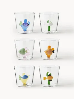 Clearance ICHENDORF Verres à eau artisanaux Marine Garden, 6 élém.