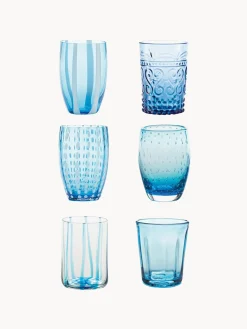 Hot zafferano Verres à eau artisanaux Melting, 6 élém.