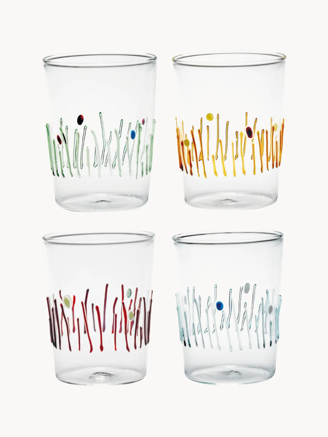 Hot zafferano Verres à eau artisanaux Quattro, 4 élém.