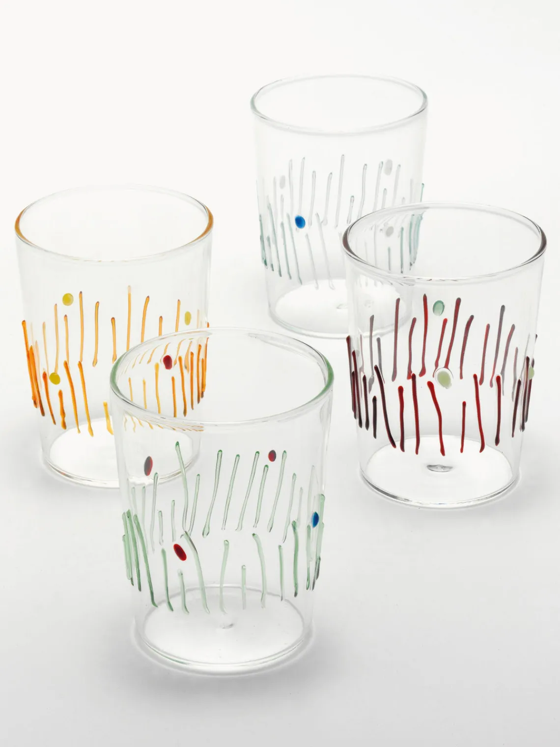 Hot zafferano Verres à eau artisanaux Quattro, 4 élém.