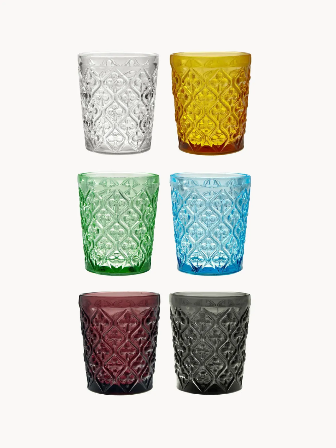 Online Villa D'Este Home Tivoli Verres à eau avec embossage décoratif Marrakech, 6 élém.