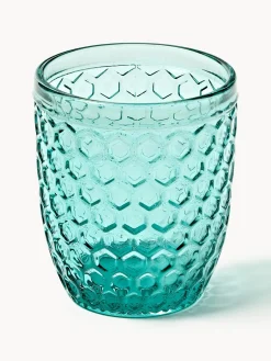 New Villa D'Este Home Tivoli Verres à eau avec embossage décoratif Geometrie, 6 élém.