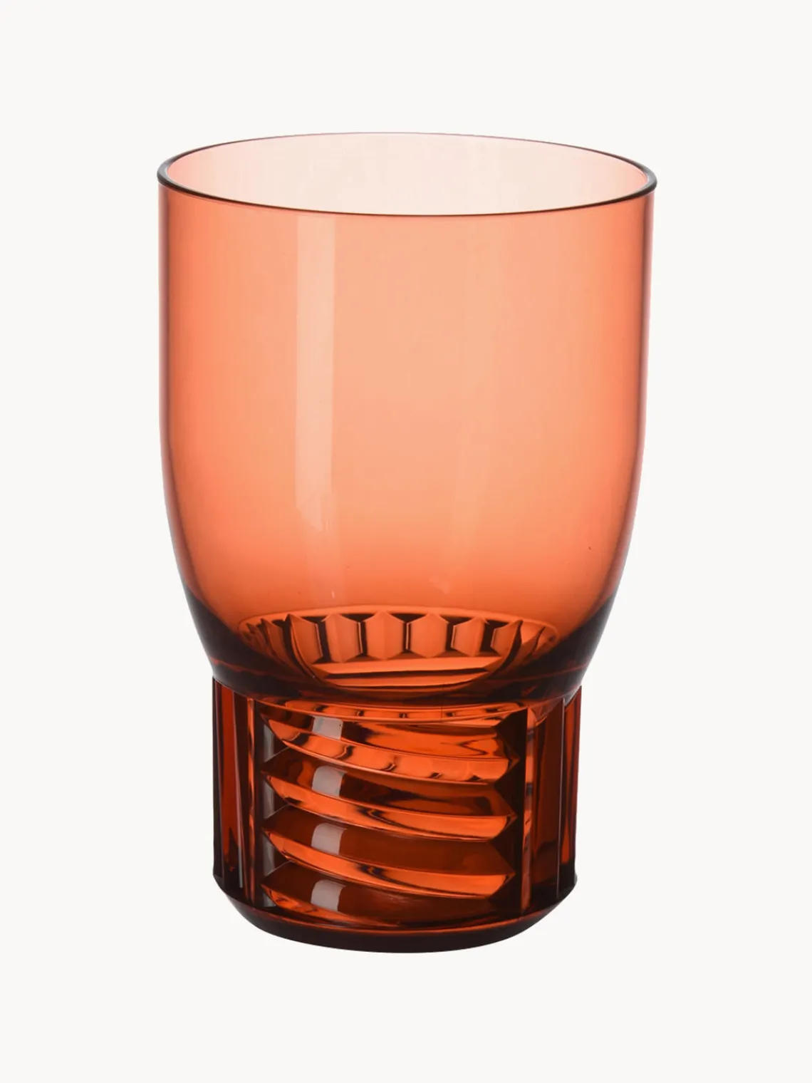 Hot Kartell Verres à eau avec surface texturée Trama, 4 pièces Rouge corail, transparent