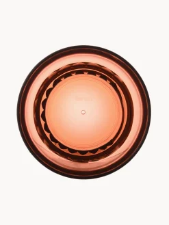 Hot Kartell Verres à eau avec surface texturée Trama, 4 pièces Rouge corail, transparent