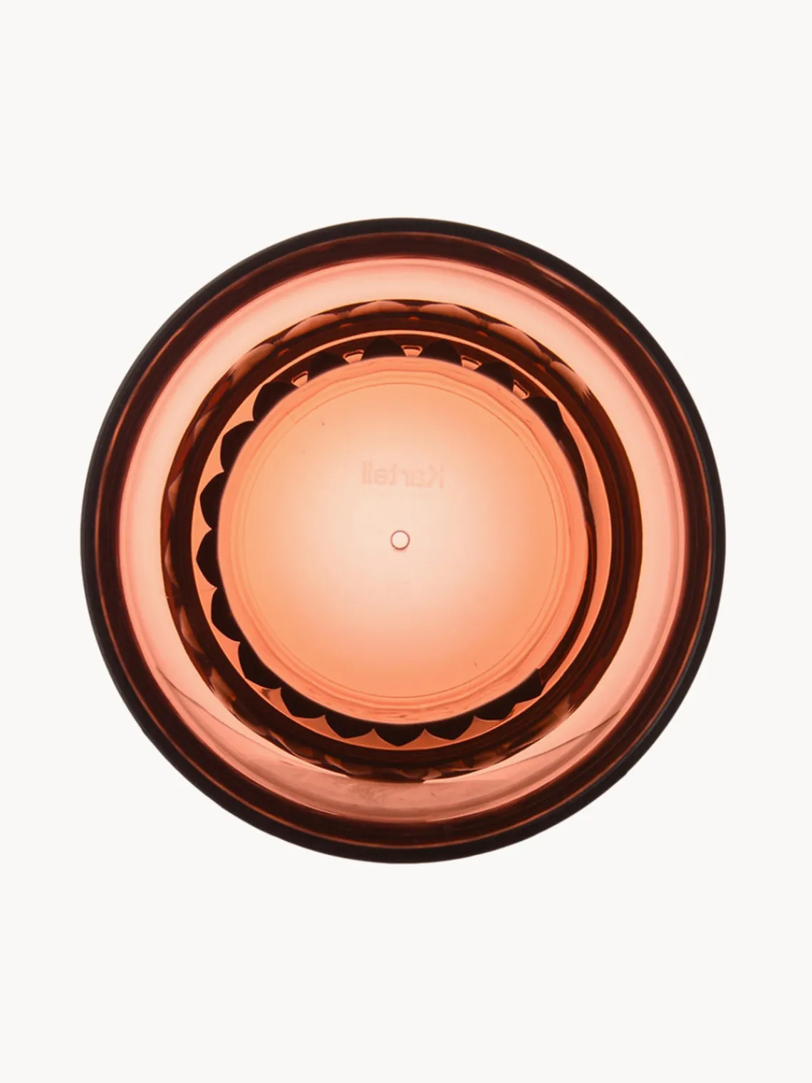 Hot Kartell Verres à eau avec surface texturée Trama, 4 pièces Rouge corail, transparent