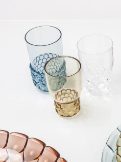 Outlet Kartell Verres à eau avec surface texturée Jellies, 4 pièces Vert clair