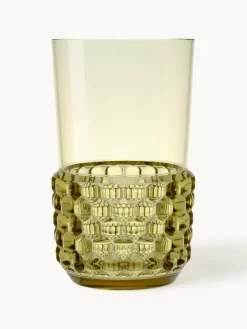 New Kartell Verres à eau avec surface texturée Jellies, 4 pièces Vert olive