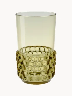 New Kartell Verres à eau avec surface texturée Jellies, 4 pièces Vert olive