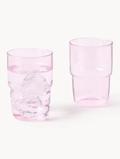 Best Lyngby Verres à eau en verre borosilicate Torino, 2 pièces Rose, transparent