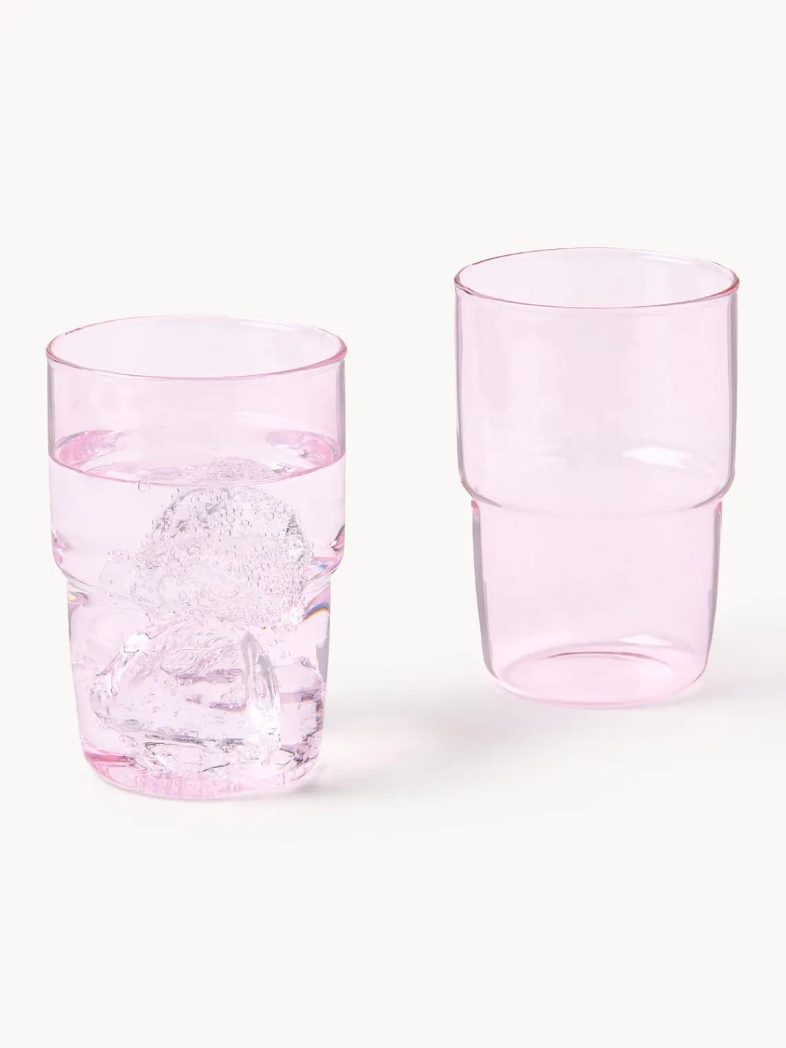 Best Lyngby Verres à eau en verre borosilicate Torino, 2 pièces Rose, transparent