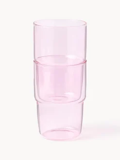 Best Lyngby Verres à eau en verre borosilicate Torino, 2 pièces Rose, transparent