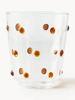 Best Pols Potten Verres à eau en verre borosilicate soufflé bouche Nob, 2 pièces Transparent, brun clair