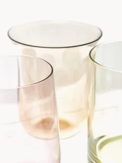 New Bitossi Home Verres à eau en verre soufflé bouche Desigual, 6 élém. Multicolore, transparent