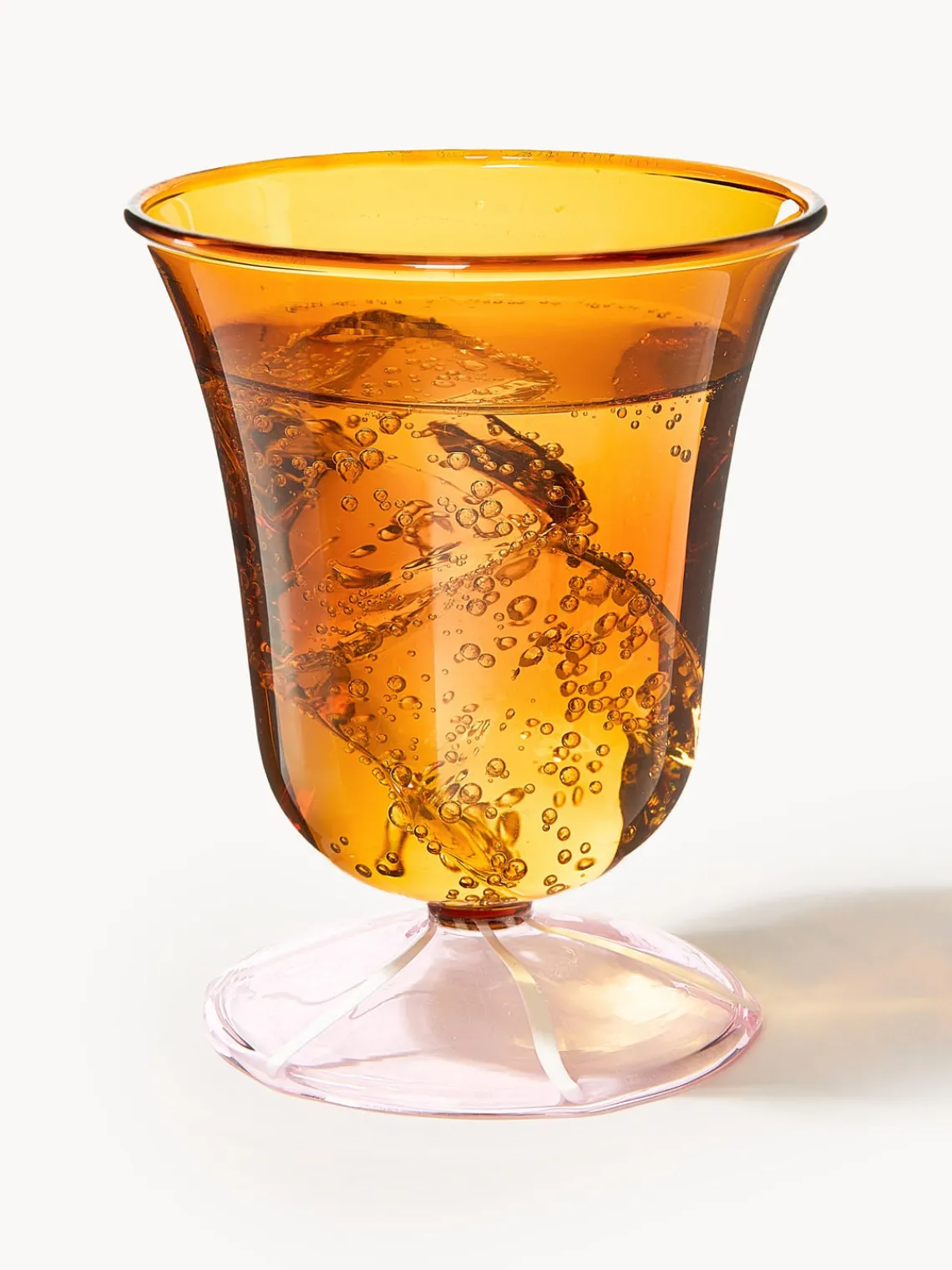 Online &k Amsterdam Verres à eau faits main en verre borosilicaté Eve, 2 pièces Orange, rose pâle transparent
